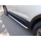 Пороги алюминиевые ТСС с накладкой для Hyundai Santa Fe 2012-2015