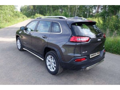 Защита заднего бампера овальная 75-42 мм ТСС для Jeep Cherokee 2014-2018