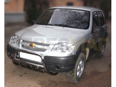 Кенгурин передний 53-43 мм с защитой картера для Chevrolet Niva 2009-2020