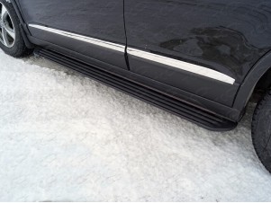 Пороги алюминиевые Slim Line Black для Haval H6 № HAVH615-20B