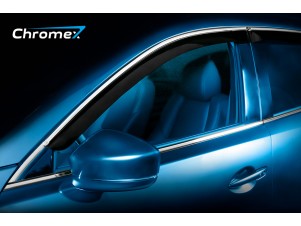 Дефлекторы окон Chromex с хромированным молдингом, 4 шт для Geely Tugella № CHROMEX.63042