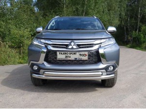 Защита передняя двойная 76-75 мм для Mitsubishi Pajero Sport № MITPASPOR16-04